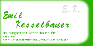 emil kesselbauer business card